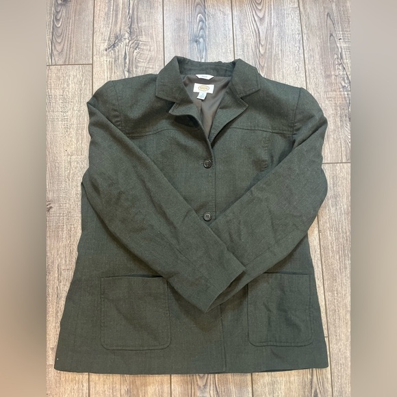Vintage Talbots Olive Green Wool Blazer | Size 18 | Made in USA || Stretch - Picture 2 of 9